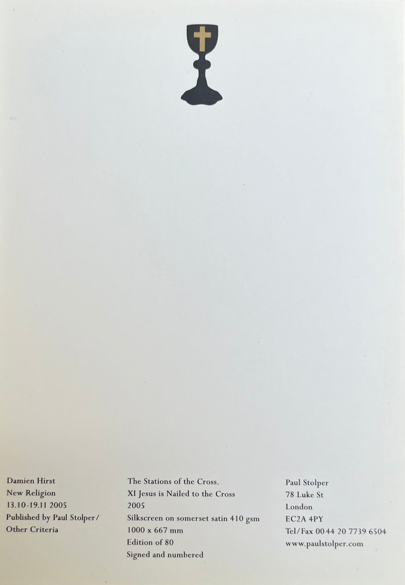 Damien Hirst - The Stations of the Cross XI Jesus is Nailed to the Cross, 2005 postcard