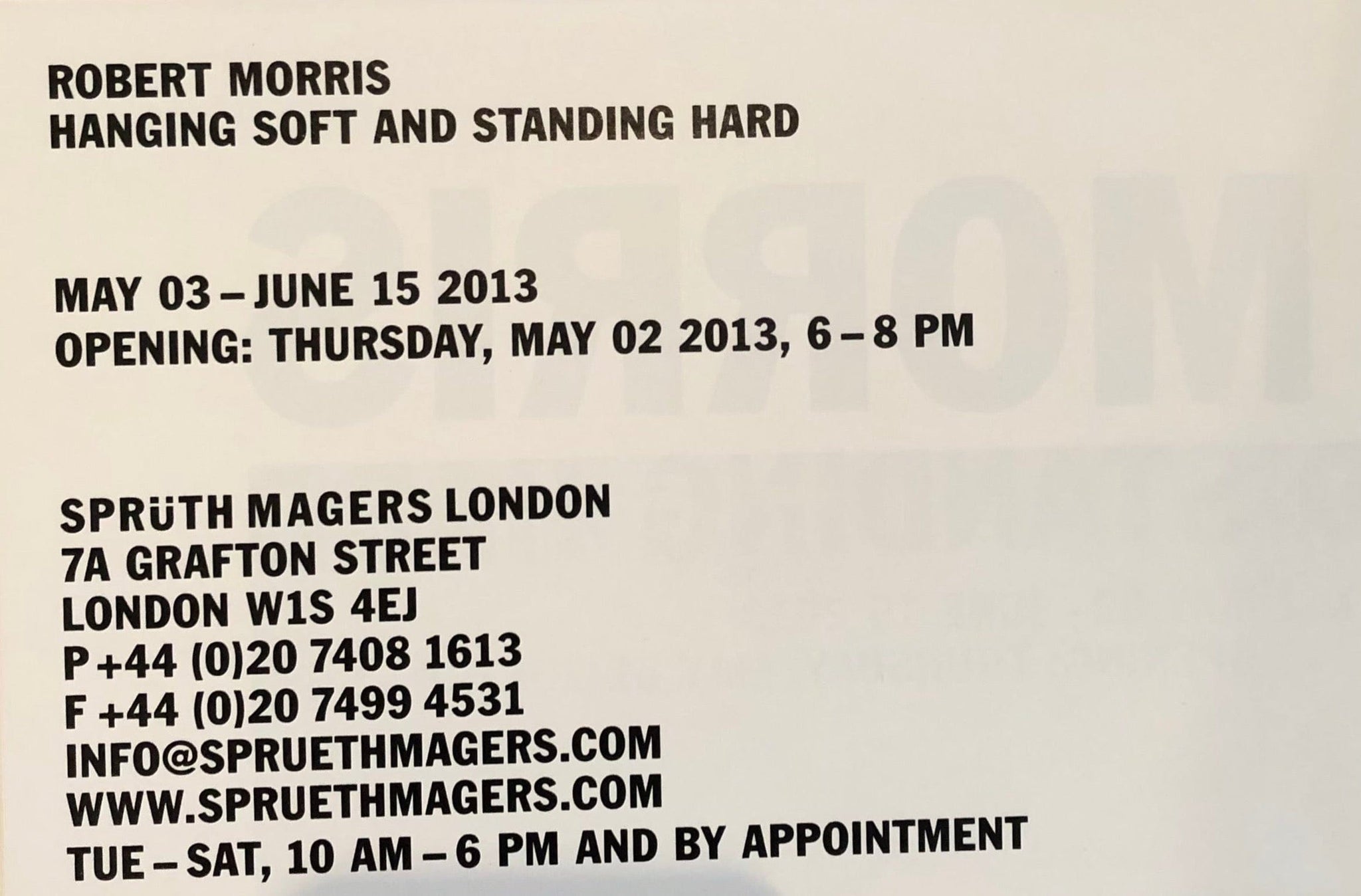 Robert Morris - Hanging Soft and Standing Hard, 2013